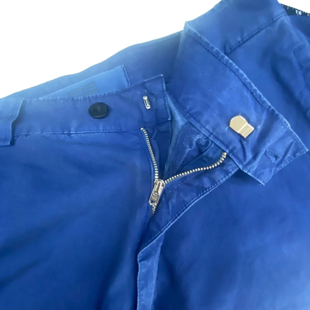 Vtg VERSACE‎ 90s Jeans Couture Ittierre Cotton Pants Sz 34/48 Navy Blue 64-10